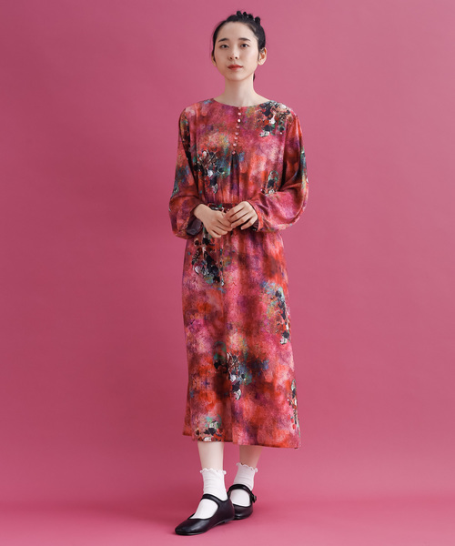 Merlot メルロー の 油絵デッサン柄ワンピース70 ワンピース Wear