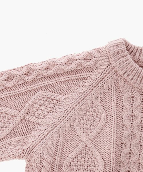 Catherine Cottage（キャサリンコテージ）の「フィッシャーマンニット（ニット/セーター・キッズ・ブラック/エンジ/ネイビー/チャコールグレー/グレー/グリーン/アイボリー/スモークピンク・100/110/120/130/140）」の13枚目の写真