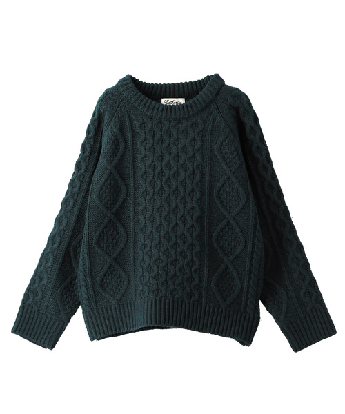 Catherine Cottage（キャサリンコテージ）の「フィッシャーマンニット（ニット/セーター・キッズ・ブラック/エンジ/ネイビー/チャコールグレー/グレー/グリーン/アイボリー/スモークピンク・100/110/120/130/140）」の16枚目の写真