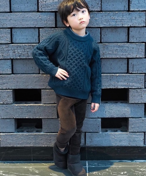 Catherine Cottage（キャサリンコテージ）の「フィッシャーマンニット（ニット/セーター・キッズ・ブラック/エンジ/ネイビー/チャコールグレー/グレー/グリーン/アイボリー/スモークピンク・100/110/120/130/140）」の17枚目の写真
