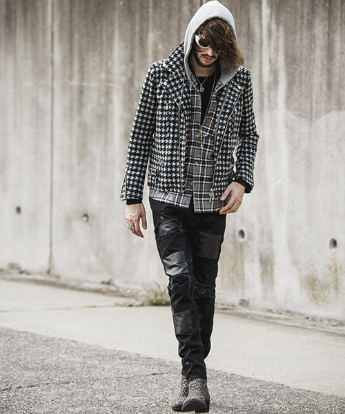 NO ID.（ノーアイディ）の「ms3616-フード付きネルチェックＳＨ シャツ（シャツ/ブラウス・メンズ・キャメル/グレー/ネイビー・1/2）」の13枚目の写真