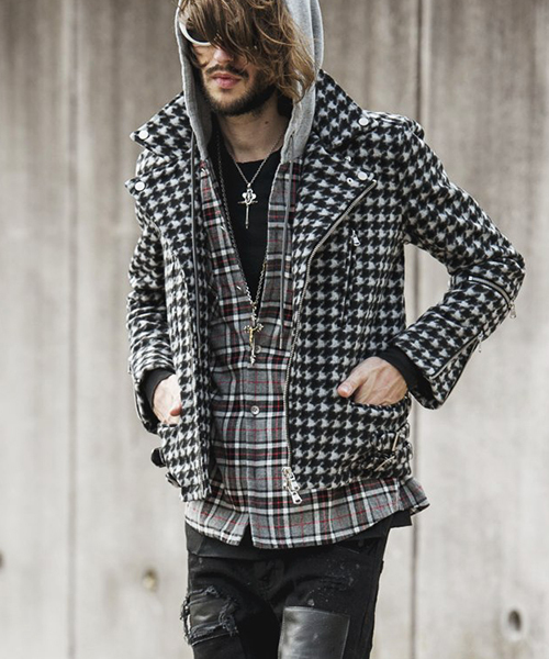 NO ID.（ノーアイディ）の「ms3616-フード付きネルチェックＳＨ シャツ（シャツ/ブラウス・メンズ・キャメル/グレー/ネイビー・1/2）」の20枚目の写真