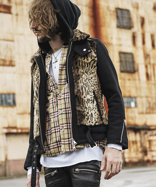 NO ID.（ノーアイディ）の「ms3616-フード付きネルチェックＳＨ シャツ（シャツ/ブラウス・メンズ・キャメル/グレー/ネイビー・1/2）」の7枚目の写真