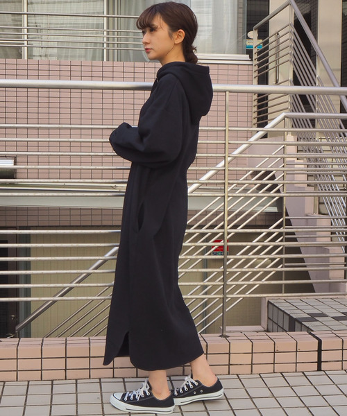 tiptop（ティップトップ）の「裏起毛スウェットパーカーワンピース（ワンピース・レディース・ブラック/グレー/ベージュ/ダークグリーン/グレイッシュベージュ/ブラウン・FREE）」の15枚目の写真