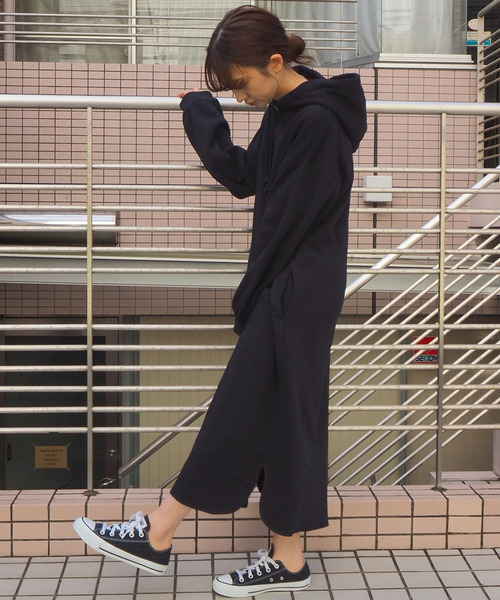 tiptop（ティップトップ）の「裏起毛スウェットパーカーワンピース（ワンピース・レディース・ブラック/グレー/ベージュ/ダークグリーン/グレイッシュベージュ/ブラウン・FREE）」の16枚目の写真