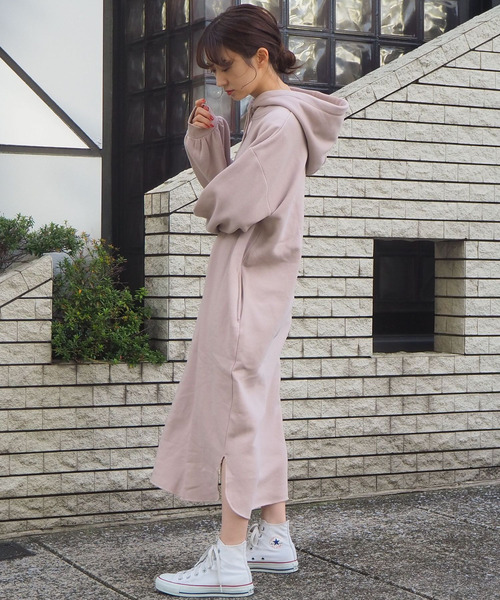 tiptop（ティップトップ）の「裏起毛スウェットパーカーワンピース（ワンピース・レディース・ブラック/グレー/ベージュ/ダークグリーン/グレイッシュベージュ/ブラウン・FREE）」の22枚目の写真