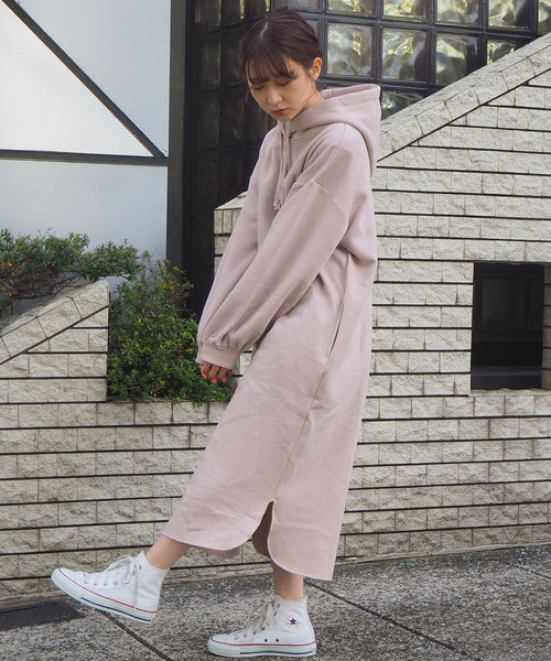 tiptop（ティップトップ）の「裏起毛スウェットパーカーワンピース（ワンピース・レディース・ブラック/グレー/ベージュ/ダークグリーン/グレイッシュベージュ/ブラウン・FREE）」の21枚目の写真