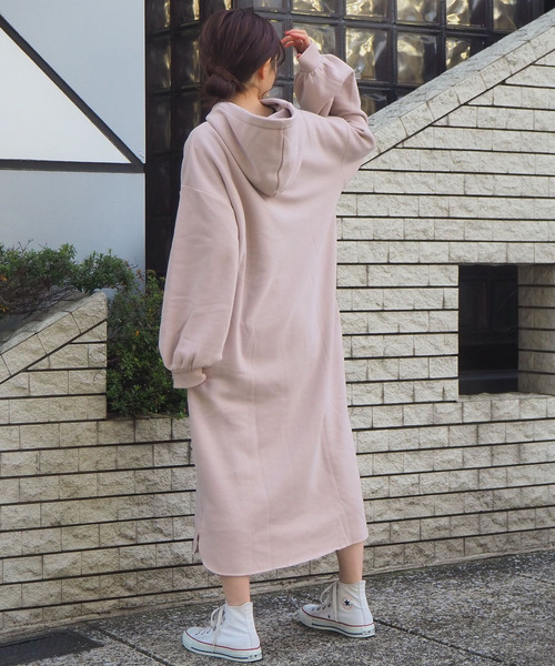 tiptop（ティップトップ）の「裏起毛スウェットパーカーワンピース（ワンピース・レディース・ブラック/グレー/ベージュ/ダークグリーン/グレイッシュベージュ/ブラウン・FREE）」の19枚目の写真