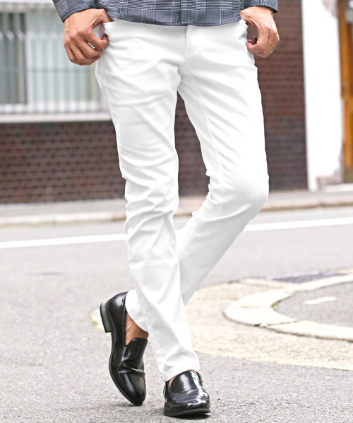 LUXSTYLE(ラグスタイル)の「カツラギストレッチスキニーパンツ(チノパンツ・メンズ・ホワイト/ブラック/ベージュ/ネイビー/ワイン/チャコールグレー/インディゴブルー/ブルー・S/M/L/XL)」の1枚目の写真