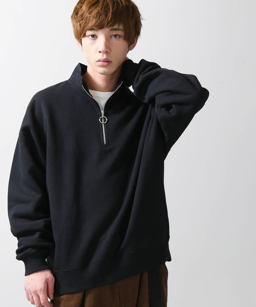 WEGO(ウィゴー)の「WEGO/ハーフZIPハイネックプルオーバースウェット(スウェット・メンズ・ワイン/パープル/ダークグリーン/ブラック・MEDIUM/LARGE/SMALL)」の2枚目の写真