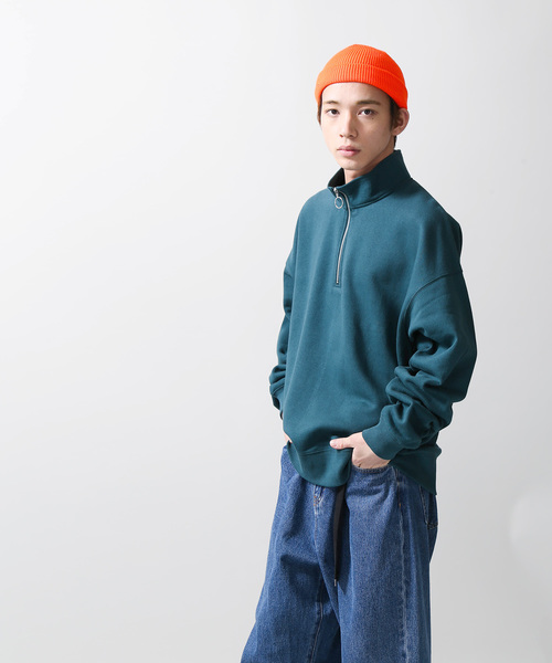 WEGO(ウィゴー)の「WEGO/ハーフZIPハイネックプルオーバースウェット(スウェット・メンズ・ワイン/パープル/ダークグリーン/ブラック・MEDIUM/LARGE/SMALL)」の13枚目の写真