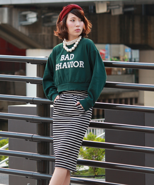 WEGO(ウィゴー)の「WEGO/スウェットペンシルスカート(スカート・レディース・ブラック/杢グレー/その他1/ブラック系その他/ネイビー・FREE)」の2枚目の写真