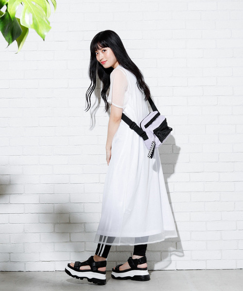 WEGO（ウィゴー）の「WEGO/メッシュポケットSTREETショルダーバッグ（ショルダーバッグ・レディース・ブラック/ピンク/その他1/ホワイト/グリーン系その他/ライトパープル・FREE）」の9枚目の写真