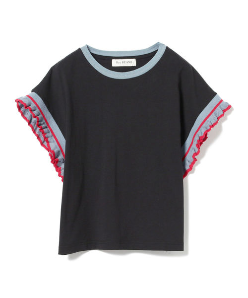 Ray BEAMS(レイビームス)の「Ray BEAMS / ライン フリルスリーブ Tシャツ(Tシャツ/カットソー・レディース・ホワイト/ブラック/ピンク・ONE SIZE)」の7枚目の写真