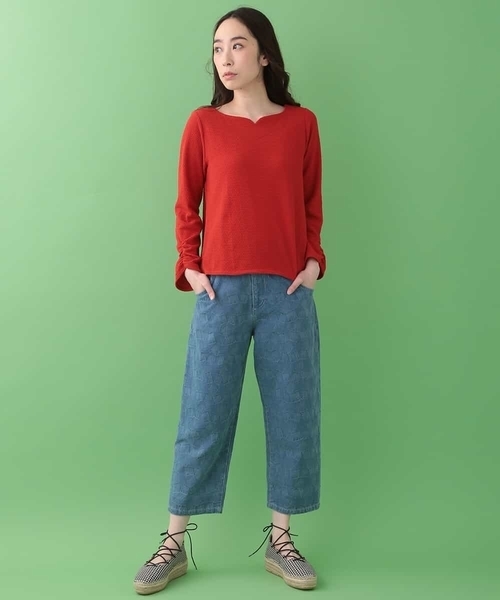Jocomomola(ホコモモラ)の「Grano ハートネックカットソー(Tシャツ/カットソー・レディース・レッド/ブルー/ブラック・40)」の10枚目の写真