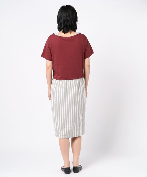 EVLOVE(イヴロヴ)の「ドロストゆったりドッキングワンピース(ワンピース・レディース・ネイビー/レッド・13号/15号)」の4枚目の写真