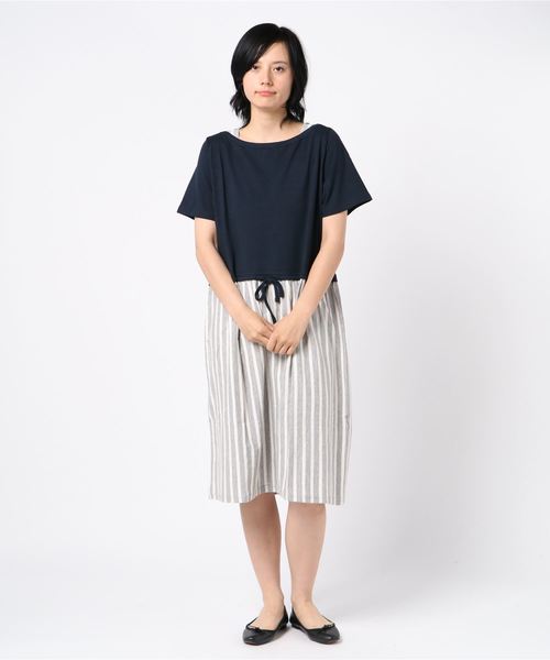 EVLOVE(イヴロヴ)の「ドロストゆったりドッキングワンピース(ワンピース・レディース・ネイビー/レッド・13号/15号)」の16枚目の写真