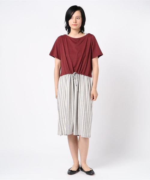 EVLOVE(イヴロヴ)の「ドロストゆったりドッキングワンピース(ワンピース・レディース・ネイビー/レッド・13号/15号)」の15枚目の写真