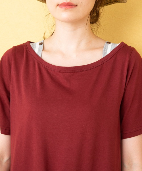 EVLOVE(イヴロヴ)の「ドロストゆったりドッキングワンピース(ワンピース・レディース・ネイビー/レッド・13号/15号)」の11枚目の写真