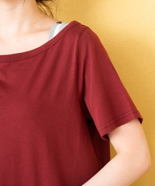 EVLOVE(イヴロヴ)の「ドロストゆったりドッキングワンピース(ワンピース・レディース・ネイビー/レッド・13号/15号)」の10枚目の写真