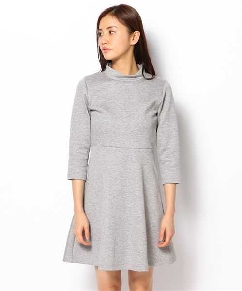 Ray BEAMS(レイビームス)の「◎Ray BEAMS / ハイネック フレアーワンピース(ワンピース・レディース・ネイビー/ライトグレー・1/0)」の6枚目の写真