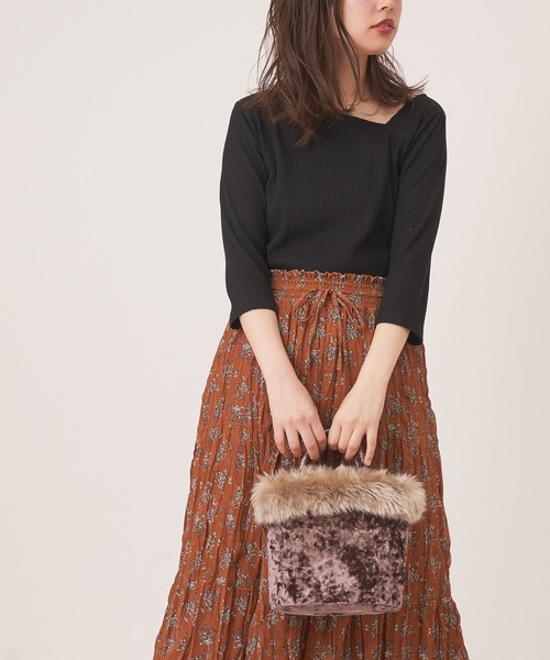 natural couture（ナチュラルクチュール）の「ベロア×ファートート（トートバッグ・レディース・ピンク/モカ/グレイッシュベージュ・FREE）」の11枚目の写真