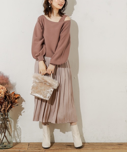 natural couture（ナチュラルクチュール）の「ベロア×ファートート（トートバッグ・レディース・ピンク/モカ/グレイッシュベージュ・FREE）」の9枚目の写真