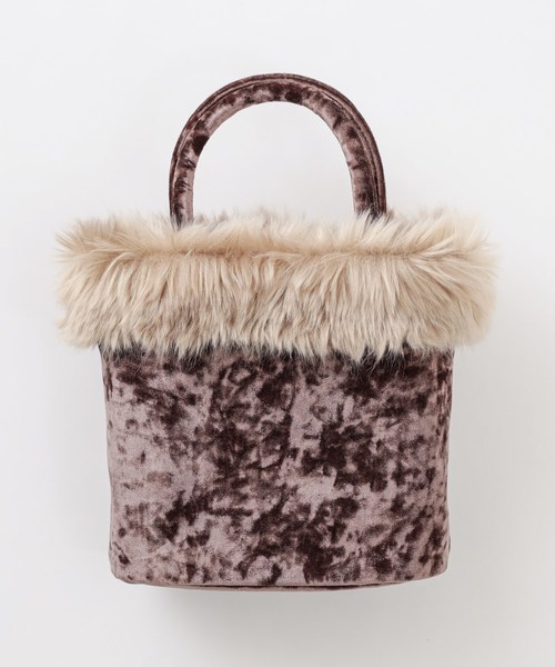 natural couture（ナチュラルクチュール）の「ベロア×ファートート（トートバッグ・レディース・ピンク/モカ/グレイッシュベージュ・FREE）」の12枚目の写真