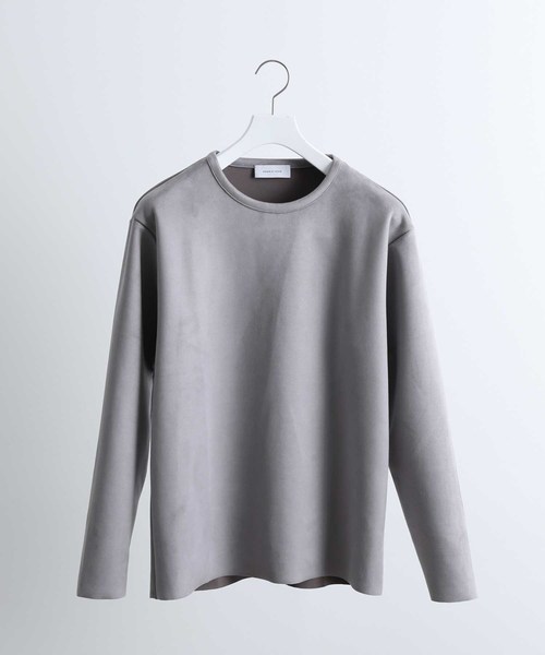 ADAM ET ROPE'(アダムエロペ)の「スウエードダンボール プルオーバー(Tシャツ/カットソー・メンズ・ブラック/グレー系その他・LL/M/L)」の1枚目の写真