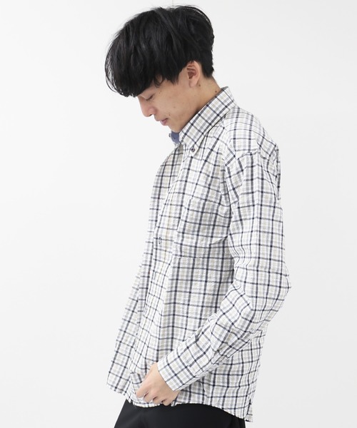 FILA(フィラ)の「【FILA/フィラ】リップルチェックBDシャツ(シャツ/ブラウス・メンズ・サックスブルー/ブラック/イエロー/グリーン・M/L/LL)」の1枚目の写真
