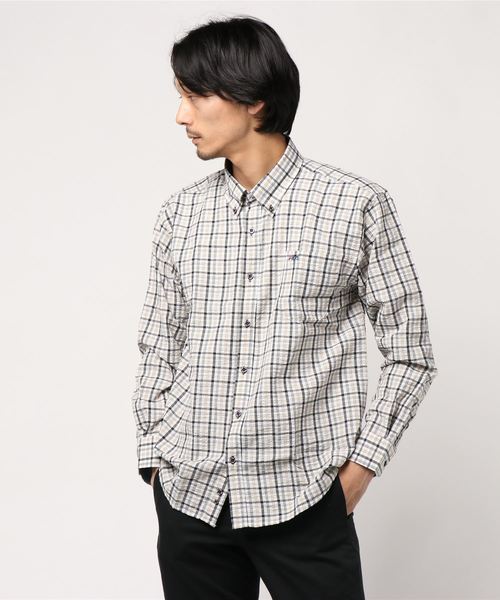 FILA(フィラ)の「【FILA/フィラ】リップルチェックBDシャツ(シャツ/ブラウス・メンズ・サックスブルー/ブラック/イエロー/グリーン・M/L/LL)」の7枚目の写真