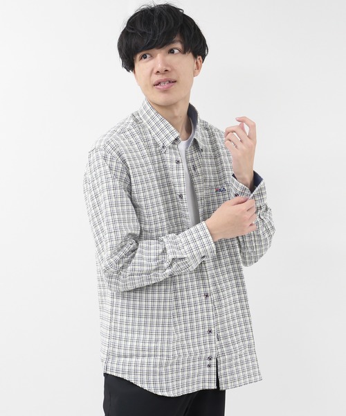 FILA(フィラ)の「【FILA/フィラ】リップルチェックBDシャツ(シャツ/ブラウス・メンズ・サックスブルー/ブラック/イエロー/グリーン・M/L/LL)」の17枚目の写真