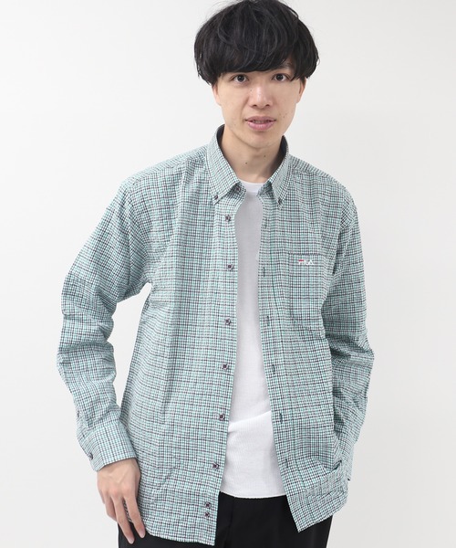 FILA(フィラ)の「【FILA/フィラ】リップルチェックBDシャツ(シャツ/ブラウス・メンズ・サックスブルー/ブラック/イエロー/グリーン・M/L/LL)」の11枚目の写真