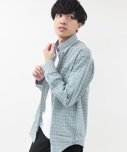 FILA(フィラ)の「【FILA/フィラ】リップルチェックBDシャツ(シャツ/ブラウス・メンズ・サックスブルー/ブラック/イエロー/グリーン・M/L/LL)」の12枚目の写真