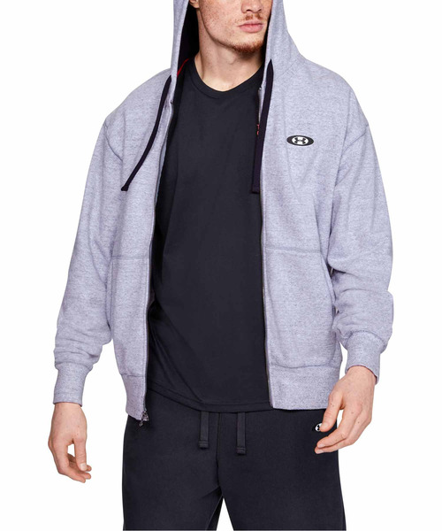 UNDER ARMOUR(アンダーアーマー)の「UA オリジネイト フリース フルジップ(トレーニング/パーカー/MEN)(パーカー・メンズ・レッド系その他/ライトグレー/ブラック×ブラック/カーキ・SM/MD/XXL/XL/LG)」の3枚目の写真