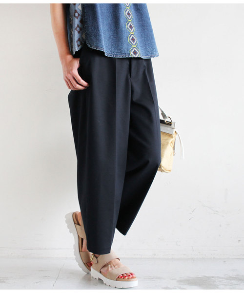 BEAUTY&YOUTH UNITED ARROWS（ビューティーアンドユースユナイテッドアローズ）の「by ※∵ダブルクロスワイドパンツ◆（その他パンツ・レディース・グレー/ネイビー/オレンジ系その他/ベージュ/オフホワイト・LARGE/SMALL/MEDIUM）」の4枚目の写真