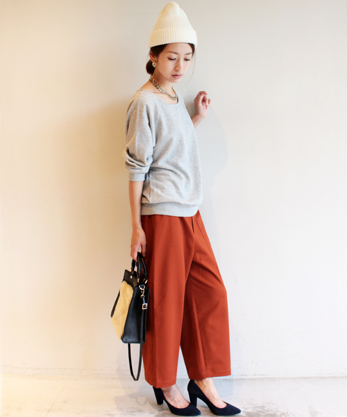 BEAUTY&YOUTH UNITED ARROWS（ビューティーアンドユースユナイテッドアローズ）の「by ※∵ダブルクロスワイドパンツ◆（その他パンツ・レディース・グレー/ネイビー/オレンジ系その他/ベージュ/オフホワイト・LARGE/SMALL/MEDIUM）」の5枚目の写真