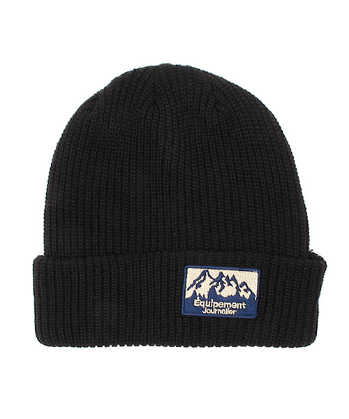 CIAOPANIC（チャオパニック）の「【Equipement Journalier】 ワッペンニットCAP（ニットキャップ/ビーニー・レディース・カーキ/ワインレッド/ブラック/グレー/ネイビー・FREE）」の2枚目の写真