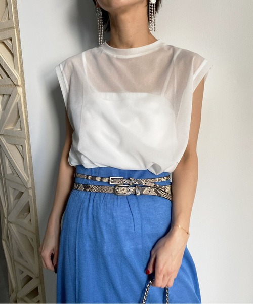Tシャツ(半袖/袖なし) Ameri VINTAGE - MEDI USEFUL SHEER TANK MEDI USEFUL SHEER TANK（Tシャツ/カットソー）｜Ameri（アメリ