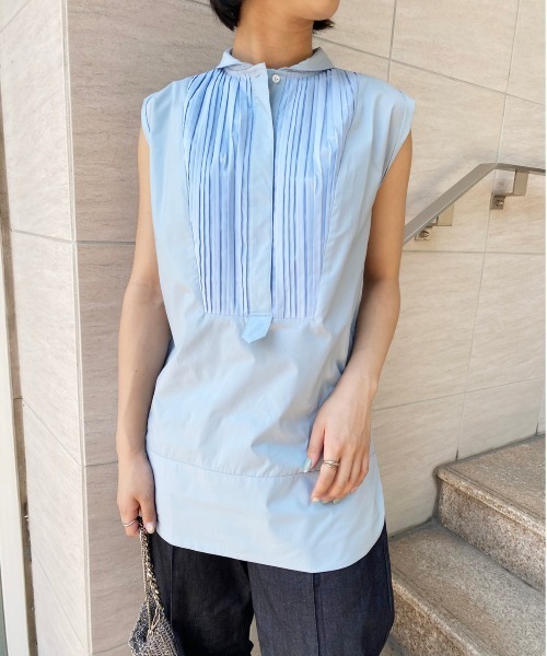 アメリヴィンテージ Ameri VINTAGE アメリ AMERI メディラフドレスシャツ MEDI ROUGH DRESS SHIRT ブラウス ノースリーブ セール】MEDI ROUGH DRESS SHIRT（シャツ/ブラウス）｜Ameri