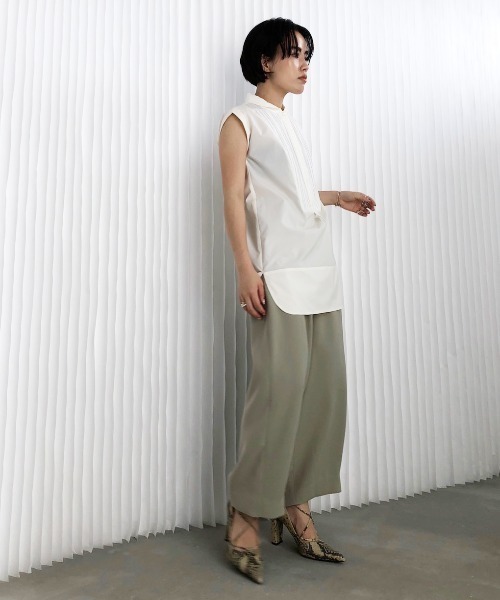 アメリヴィンテージ Ameri VINTAGE アメリ AMERI メディラフドレスシャツ MEDI ROUGH DRESS SHIRT ブラウス ノースリーブ セール】MEDI ROUGH DRESS SHIRT（シャツ/ブラウス）｜Ameri