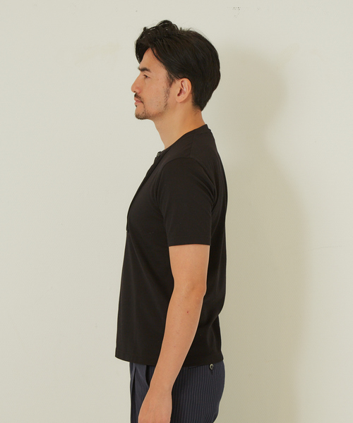 DESIGNWORKS（デザインワークス）の「アルティマ鹿の子 ブザム Tシャツ（Tシャツ/カットソー・メンズ・ホワイト/ブラック・46/48/50）」の10枚目の写真