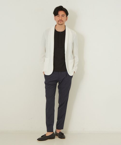 DESIGNWORKS（デザインワークス）の「アルティマ鹿の子 ブザム Tシャツ（Tシャツ/カットソー・メンズ・ホワイト/ブラック・46/48/50）」の4枚目の写真