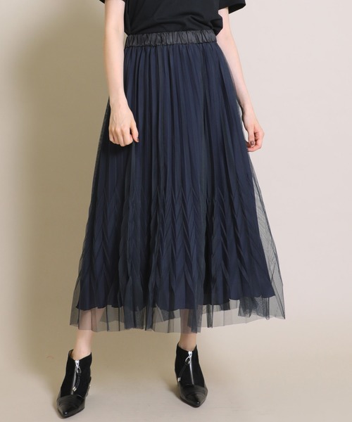 MUVEIL（ミュベール）の「MUVEIL メッシュプリーツスカート