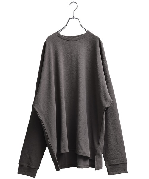 MinoriTY（マイノリティ）の「メンズ長袖梨地素材スーパービッグシルエットドルマンスリーブトレーナー（Tシャツ/カットソー・メンズ・カーキ/ブラック/アイボリー/グレー系その他・L/M）」の13枚目の写真