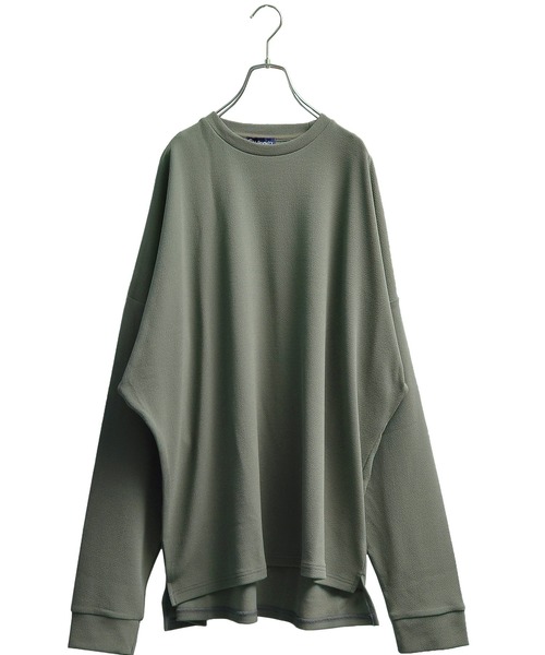 MinoriTY（マイノリティ）の「メンズ長袖梨地素材スーパービッグシルエットドルマンスリーブトレーナー（Tシャツ/カットソー・メンズ・カーキ/ブラック/アイボリー/グレー系その他・L/M）」の15枚目の写真