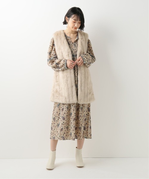 Simplicite（サンプリシテ）の「タックペイズリープリントOP（ワンピース・レディース・ブラック/ベージュ/ブルー系その他・FREE）」の6枚目の写真