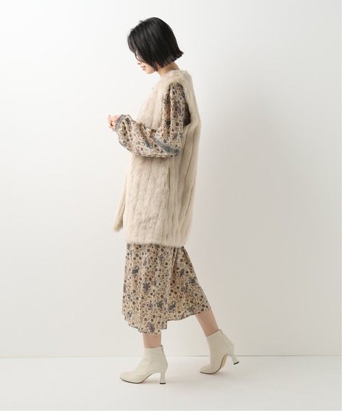 Simplicite（サンプリシテ）の「タックペイズリープリントOP（ワンピース・レディース・ブラック/ベージュ/ブルー系その他・FREE）」の7枚目の写真