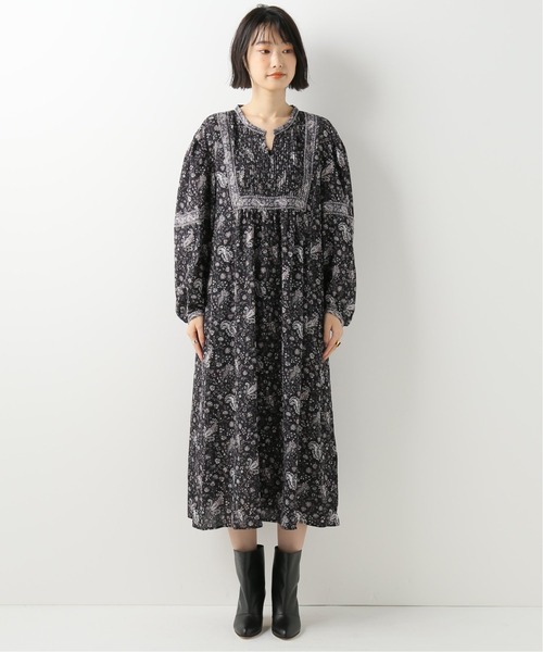 Simplicite（サンプリシテ）の「タックペイズリープリントOP（ワンピース・レディース・ブラック/ベージュ/ブルー系その他・FREE）」の10枚目の写真