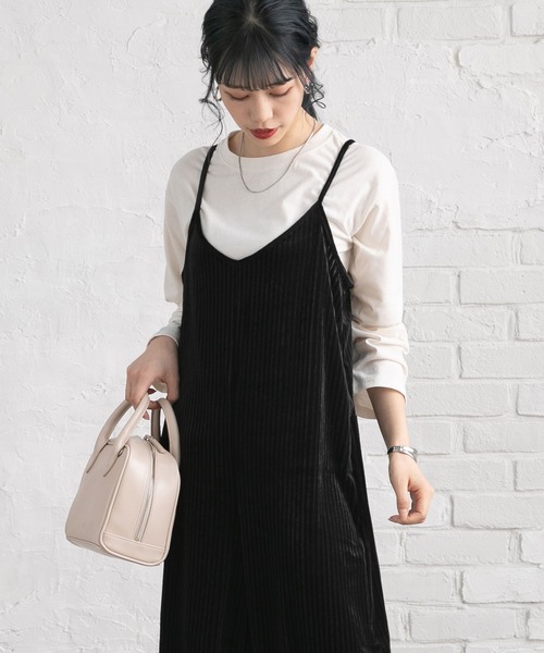 Newlyme(ニューリーミー)の「インナーSETベロアストライプサロペット(その他パンツ・レディース・ブラック/ベージュ/ブラウン/ピンク・MEDIUM/LARGE)」の14枚目の写真